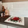 Kerststuk - Poinsettia - Dennenappels - Rood Inductie beschermer vinyl 3mm middel -sfeer3