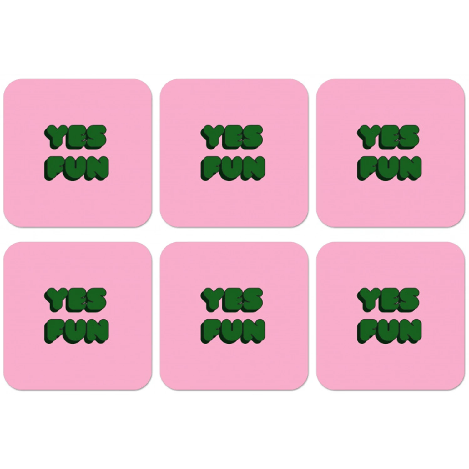 Yes fun - Groen - Roze onderzetter kurk middel -zkaufland3dotto