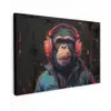 Graffiti - Chimpansee - Koptelefoon - Aap canvas 2cm klein -z3d