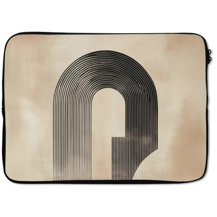 Boog -  Strepen - Minimalistisch - Zwart laptophoes neopreen klein -zkaufland3dotto