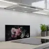 Nachtelijk Bloemenarrangement keuken achterwand spatscherm klein -3d_schuin