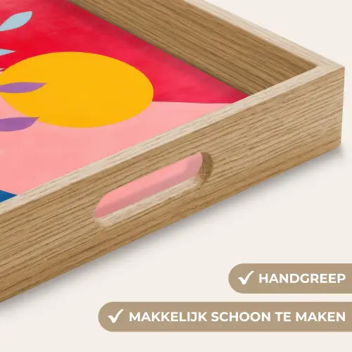 Bladeren - Zon - Abstracte vormen Dienblad Rechthoek middel -USP_HandgreepNL