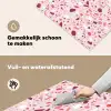 Terrazzo - Patroon - Roze Inductie beschemer met haakjes klein 777 -ky-schoon-nl
