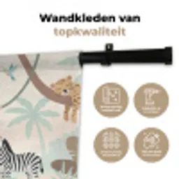 Jungle - Dieren - Groen Wandkleed katoen klein -sfeer2