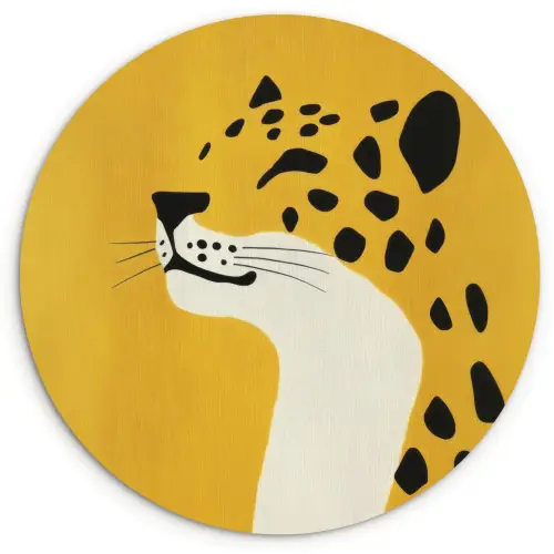 Cheetah - Illustratie - Geel Wandcirkel plexiglas klein -3d