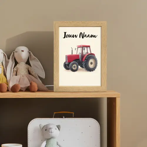 Tractor - Getekend - Rood Light Box met kabel (Kinderlampje) klein -sfeer2_kind