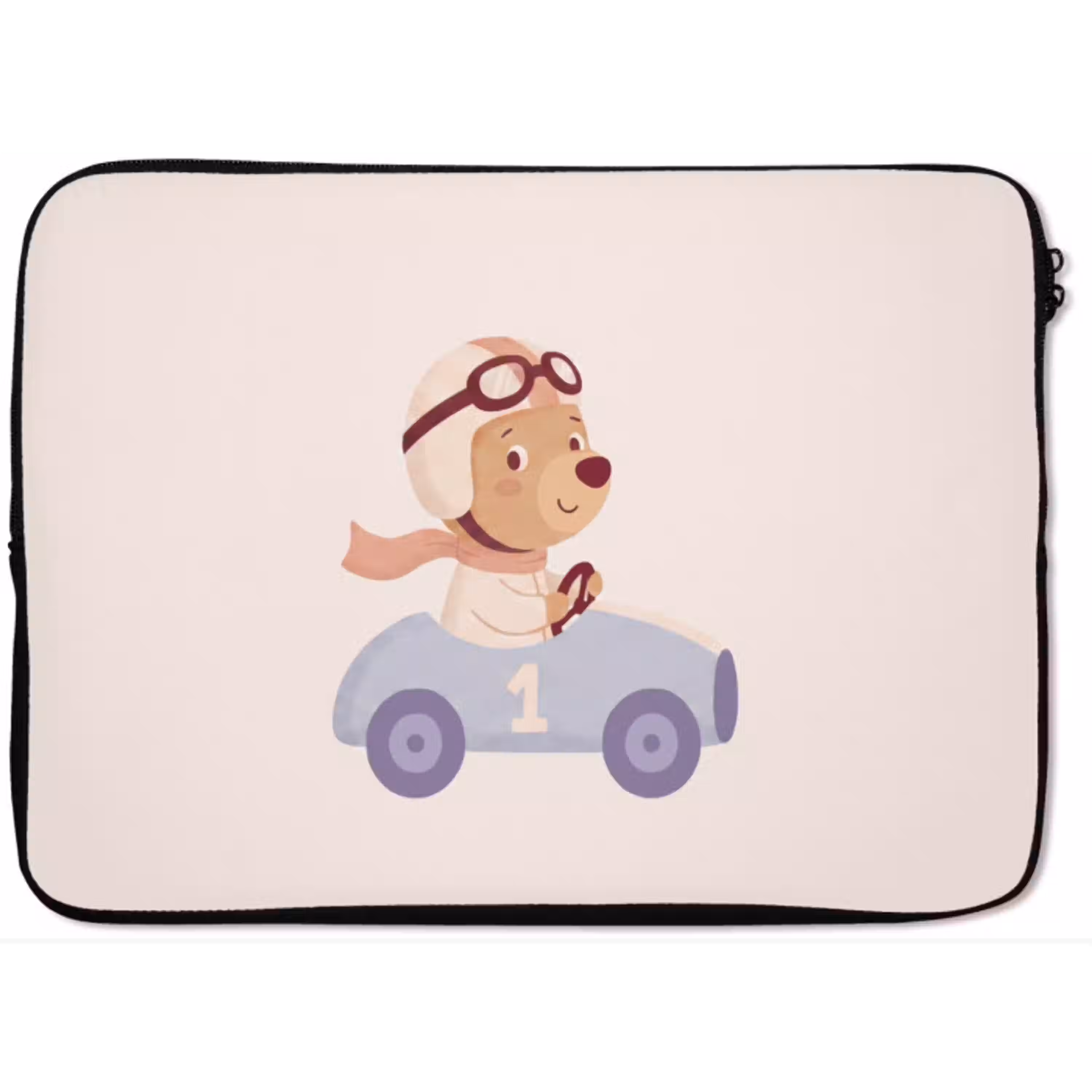 Beer - Auto - Kinderkamer - Cartoon - Speels laptophoes neopreen klein -zkaufland3dotto