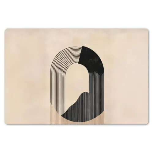 Grafisch gebogen motief - Beige Placemat vinyl groot -zzsfeer1_Kitchenyeah-website