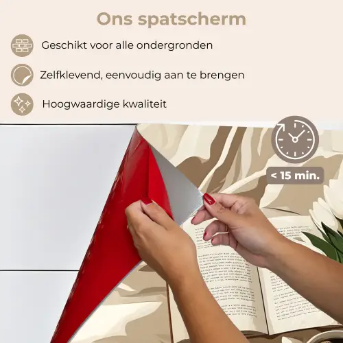 Boek - Illustratie - Tulpen - Koffie keuken achterwand spatscherm klein -spatscherm_NL
