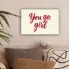 you go girl - Rood - Wit canvas 2cm klein -sfeer1