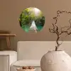 Jungle - Water - Brug - Natuur - Planten Wandcirkel behangsticker klein -sfeer1