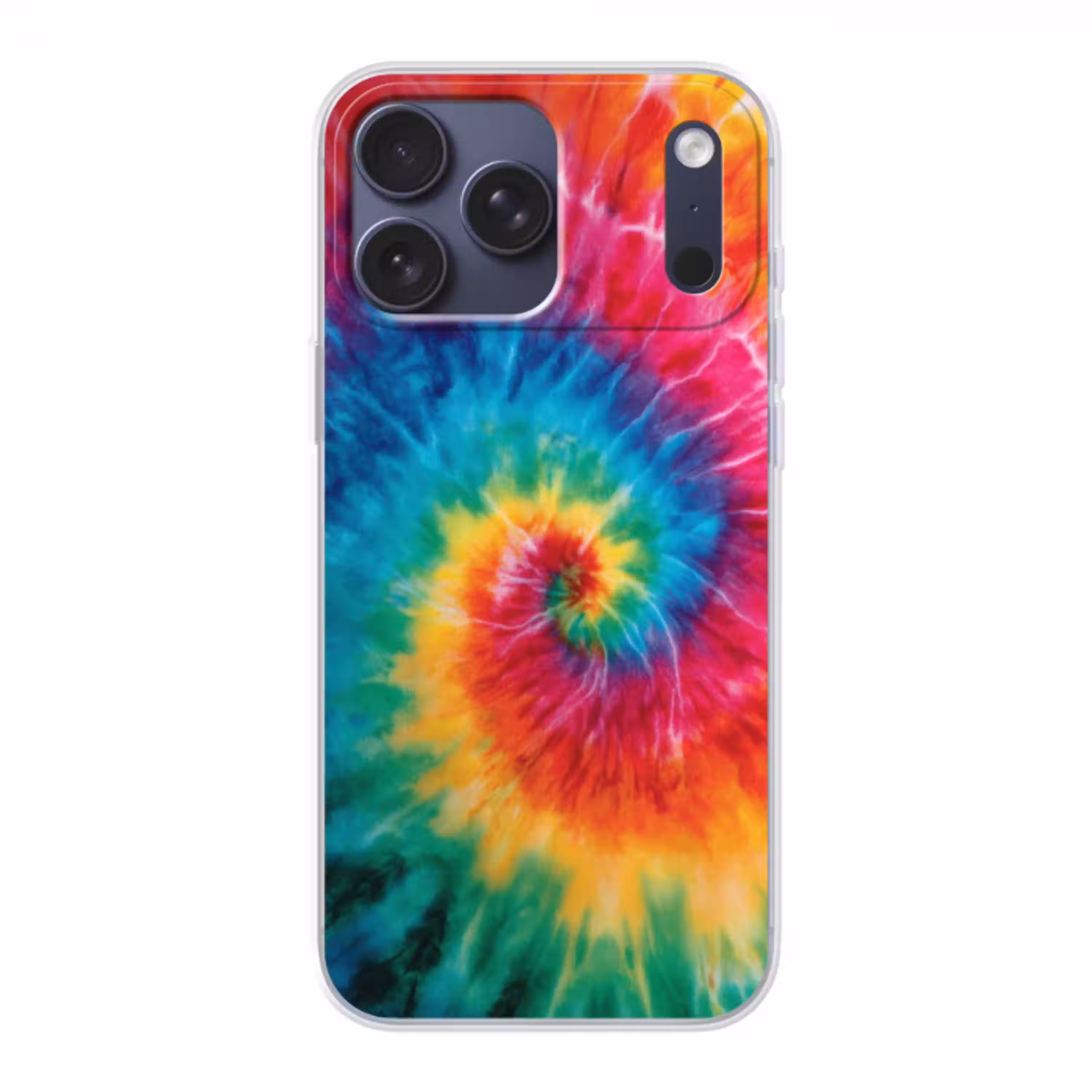 Regenboog - Tie dye - Kleurrijk - Blauw Telefoonhoesje iPhone 17 Pro Max klein -3d