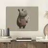 Neushoorn - Witte bloemen - Lief PET vilt klein -sfeer1