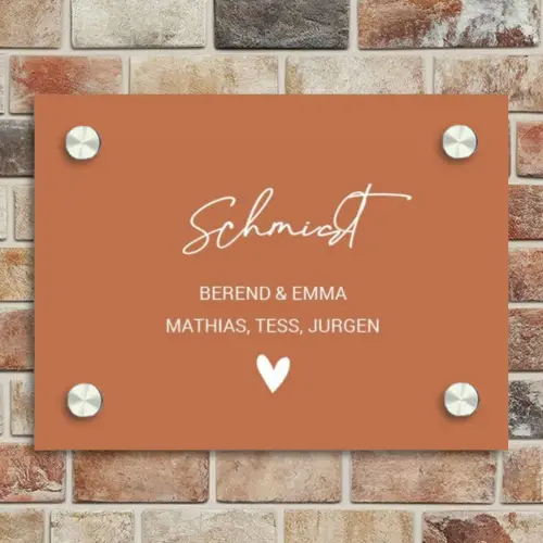 Terracotta - Sierlijk Naambord Rechthoek middel -sfeer3