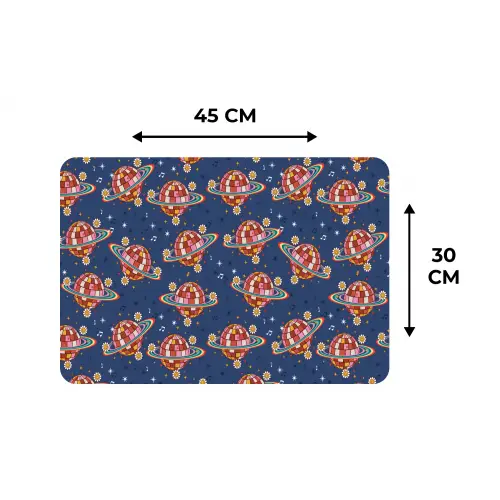 Disco - Blauw - Patroon Placemat vinyl groot 368 -specs
