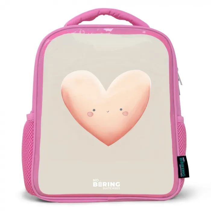 Hart in pastel kleuren Kinderrugzak - Roze middel -3d