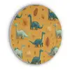 Dinosaurussen - Stekels - Herfstbladeren - Bruin Akoestische PET Vilt - Rond klein -3d