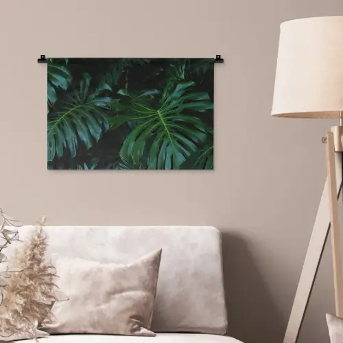 Monstera - Bladeren - Tropisch - Jungle Wandkleed katoen klein -sfeer4
