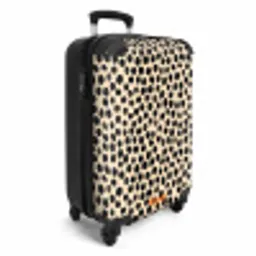 Stippen - Patroon - Zwart NBS - Handbagage koffer - Volwassenen Unisex middel -productfoto_3d