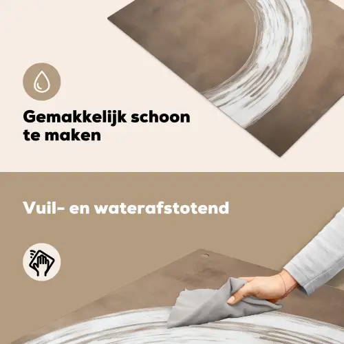 Verf - Bruin - Japandi Inductie beschemer met haakjes klein -ky-schoon-nl