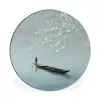 Bloesems - Minimalistisch - Wateroppervlak - Boot Wandcirkel aluminium klein -3d