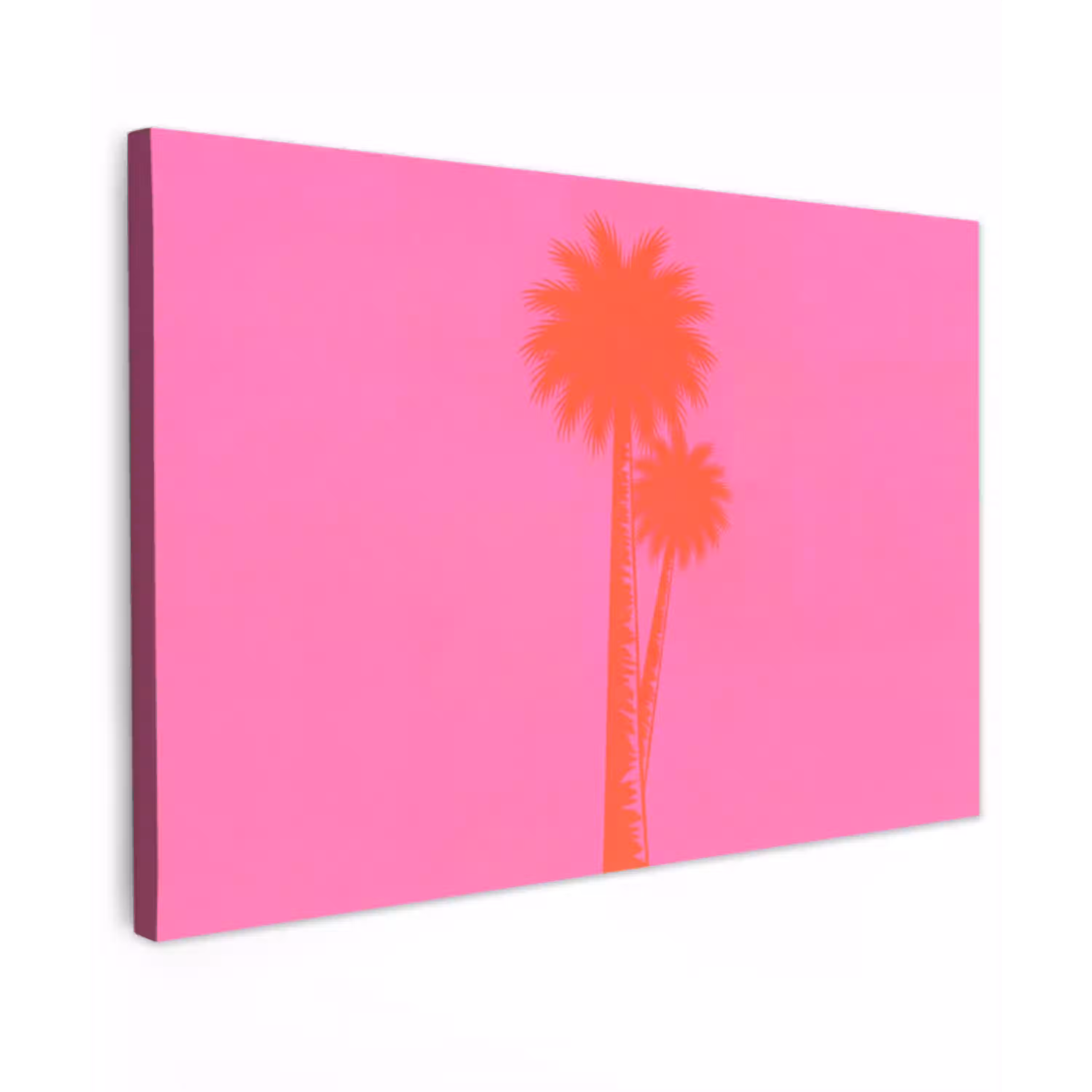 Palmbomen - Modern - Roze canvas 2cm klein -z3d