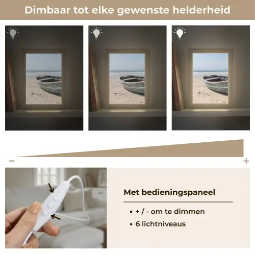 Boot - Zandstrand - Zee Light Box met kabel (Tafellamp) klein -USP_dimbaarNL