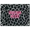 Panterprint - Zwart - Neonletters - Roze tuinposter los doek klein -3d