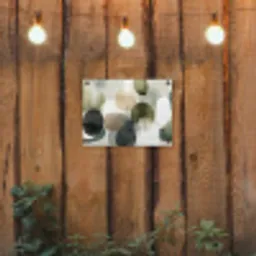 Minimalistisch - Cirkels - Penseelstreken - Beige tuinposter los doek klein -sfeer1