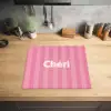 Gestreept - Roze - Chéri Inductie beschermer vinyl 3mm middel -sfeer5