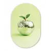 Groen - Disco - Decoratie - Appel Wandcirkel Ovaal Glas middel -3d