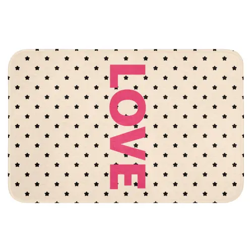 Love - Stippen - Roze Badmat klein -3d