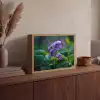 Viooltjes - Paars - Bloem - Bladeren Light Box met batterij (Wandlamp) middel -sfeer2