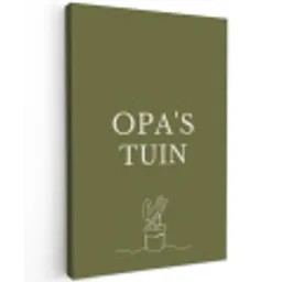 Opa's Tuin Tuinposter op houten frame 2 cm dik klein -3d