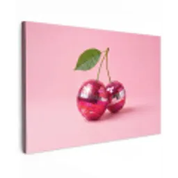 Disco - Kersen - Roze Tuinposter op houten frame 2 cm dik klein -3d