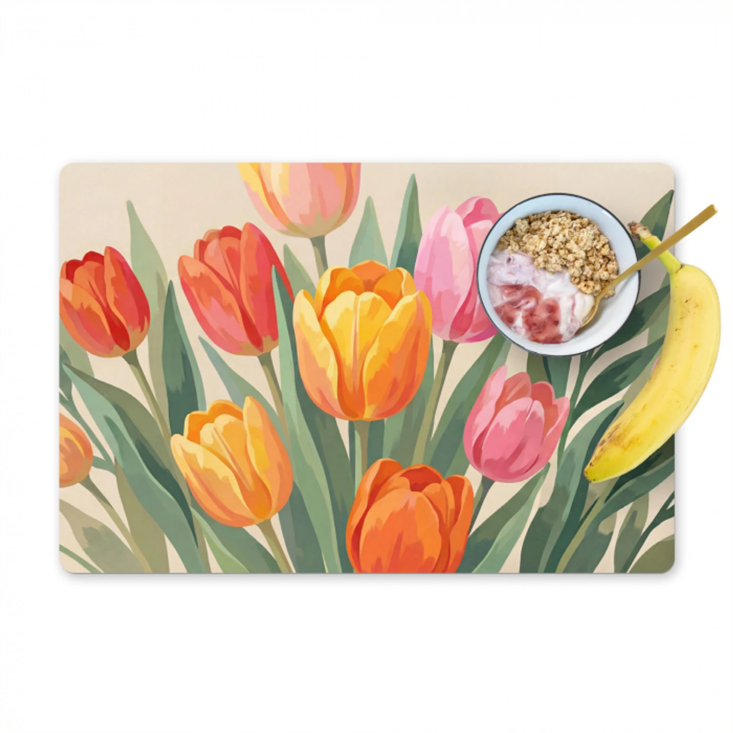 Tulpen - Abstract - Kleurrijk Placemat vinyl groot -zzzproduct_Kitchenyeah-website