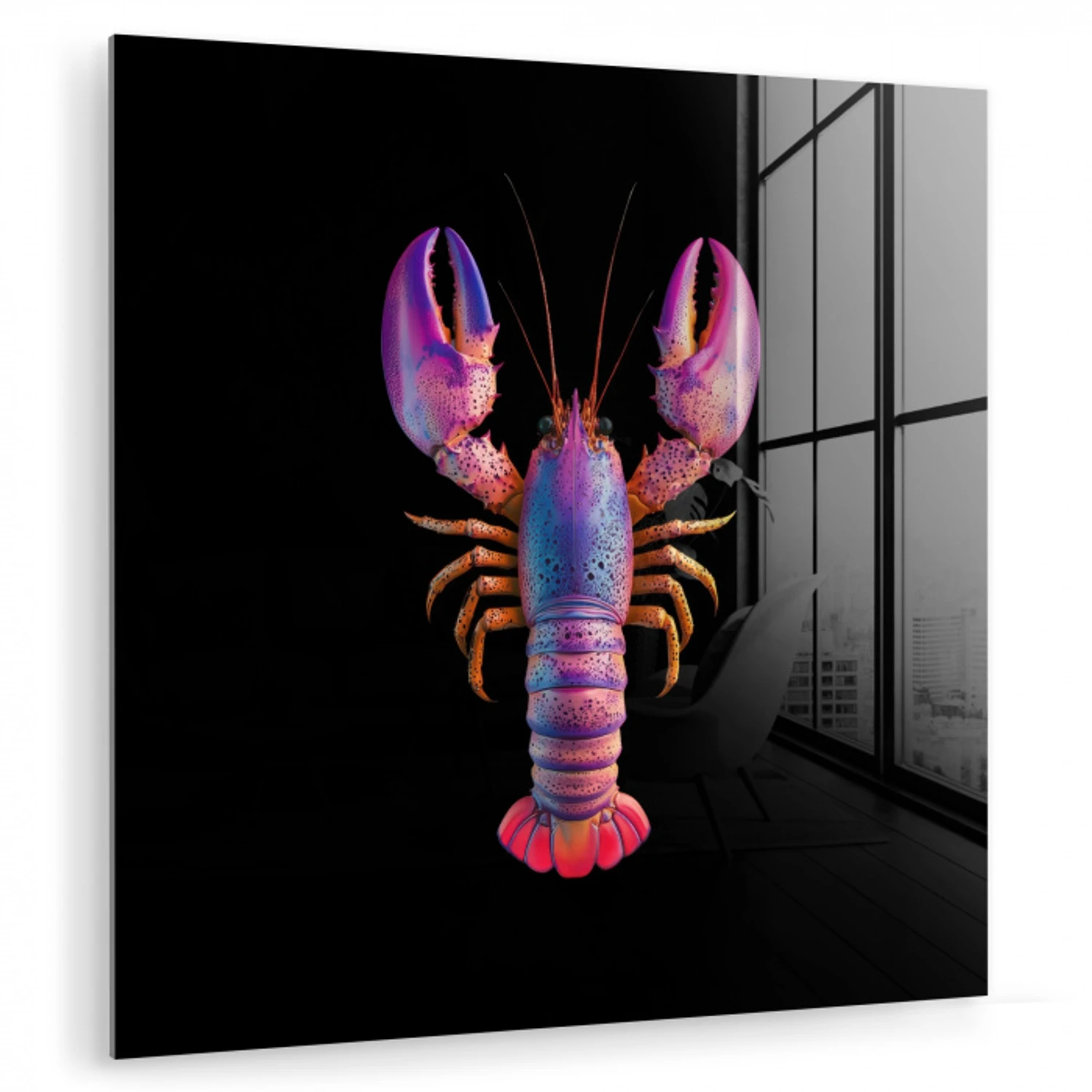 Kreeft - Paars - Roze - Zwart - Stippen - Lila plexiglas 5mm klein -zzzproduct_nieuw