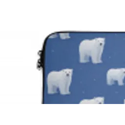 IJsbeer - Patroon - Blauw laptophoes neopreen klein 279 -detail