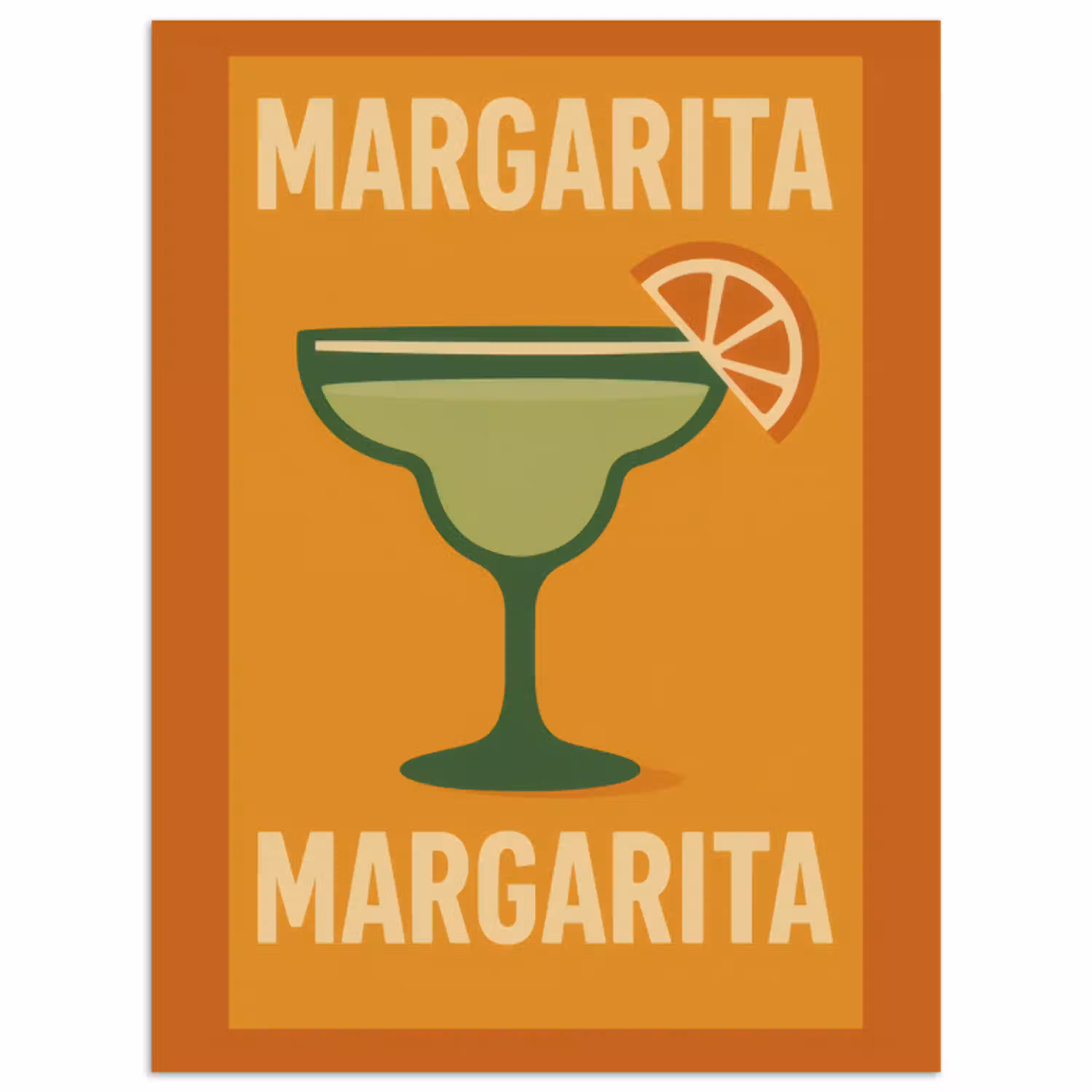 Illustratie - Margarita - Sinaasappelschijf - Oranje poster papier klein -3d