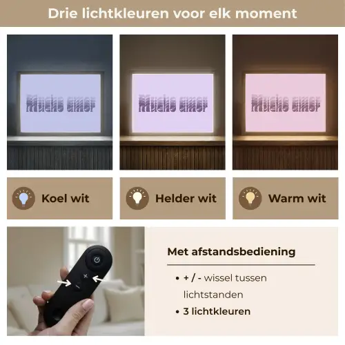 Mucho amor - Paars - Gelaagde letters Light Box met batterij (Wandlamp) middel -USP_lichtkleurNL