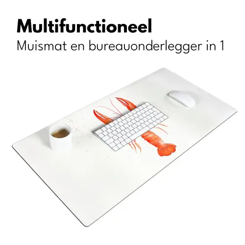 Kreeft - Waterverf - Aquarel - Oranje Muismat XXL klein -sfeer4
