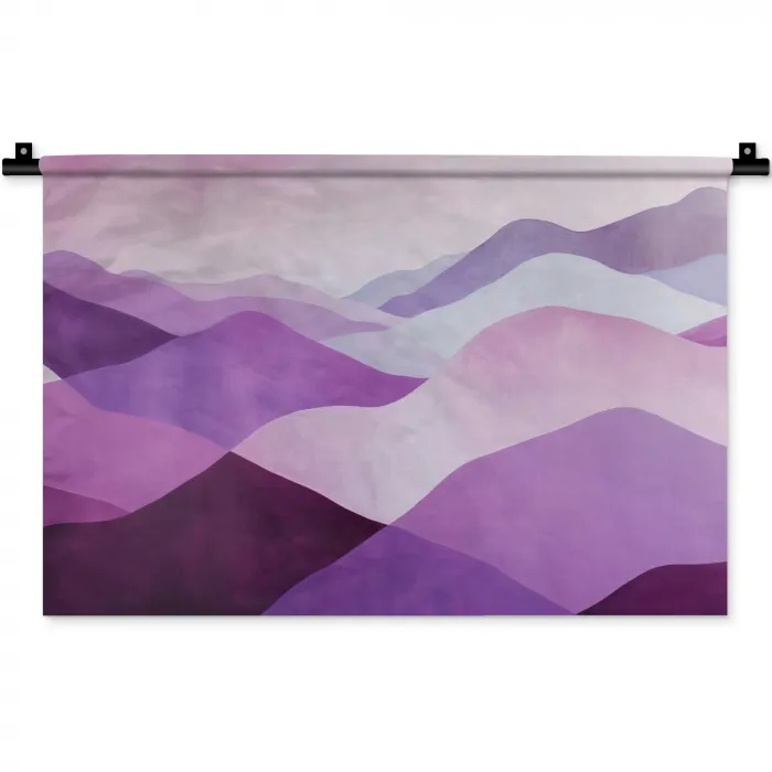 Abstract - Heuvels - Landschap - Paars Wandkleed katoen klein -zz3d