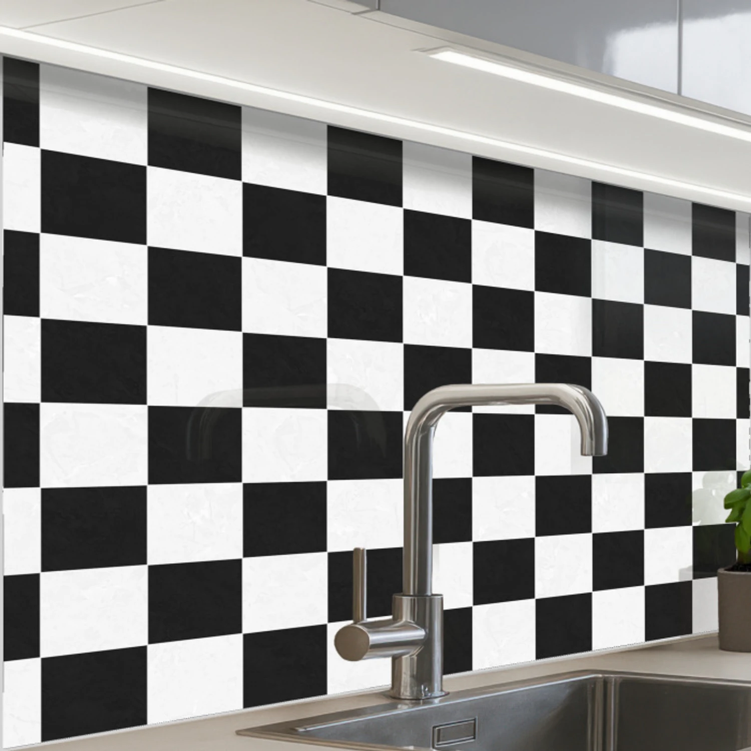 Klassiek - Patroon - Zwart - Wit keuken achterwand 2 middel 865 -zzzz3d_schuin