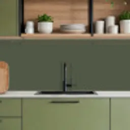 Groen - Effen kleur - Olijfgroen keuken achterwand 2 middel 871 -sfeer3