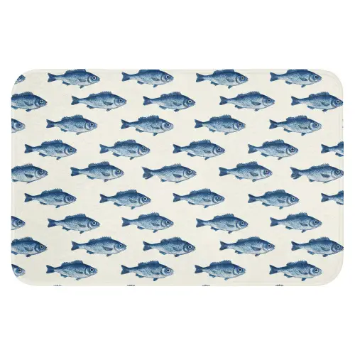 Vis - Patroon - Blauw WCmat klein 1009 -3d