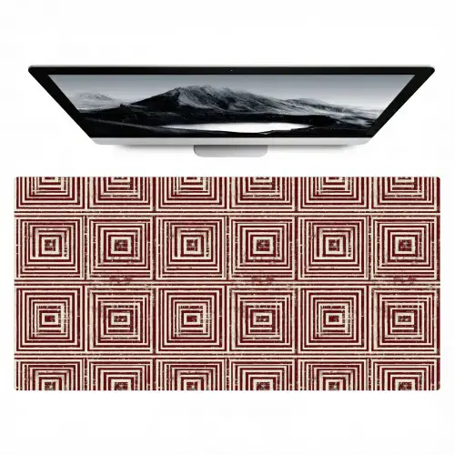 Geometrisch - Patroon - Rood Muismat XXL klein 681 -zzz3d