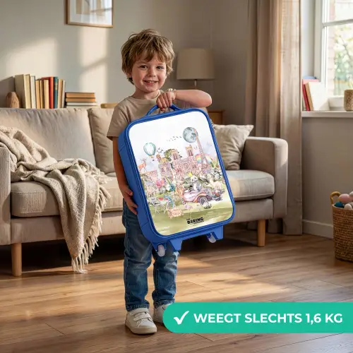 Dierlijke fantasiestad Kinderkoffer - Blauw klein -sfeer2_NL
