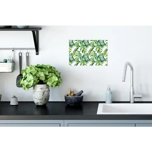 Monstera - Palmblad - Jungle - Tropisch Muursticker klein -keuken