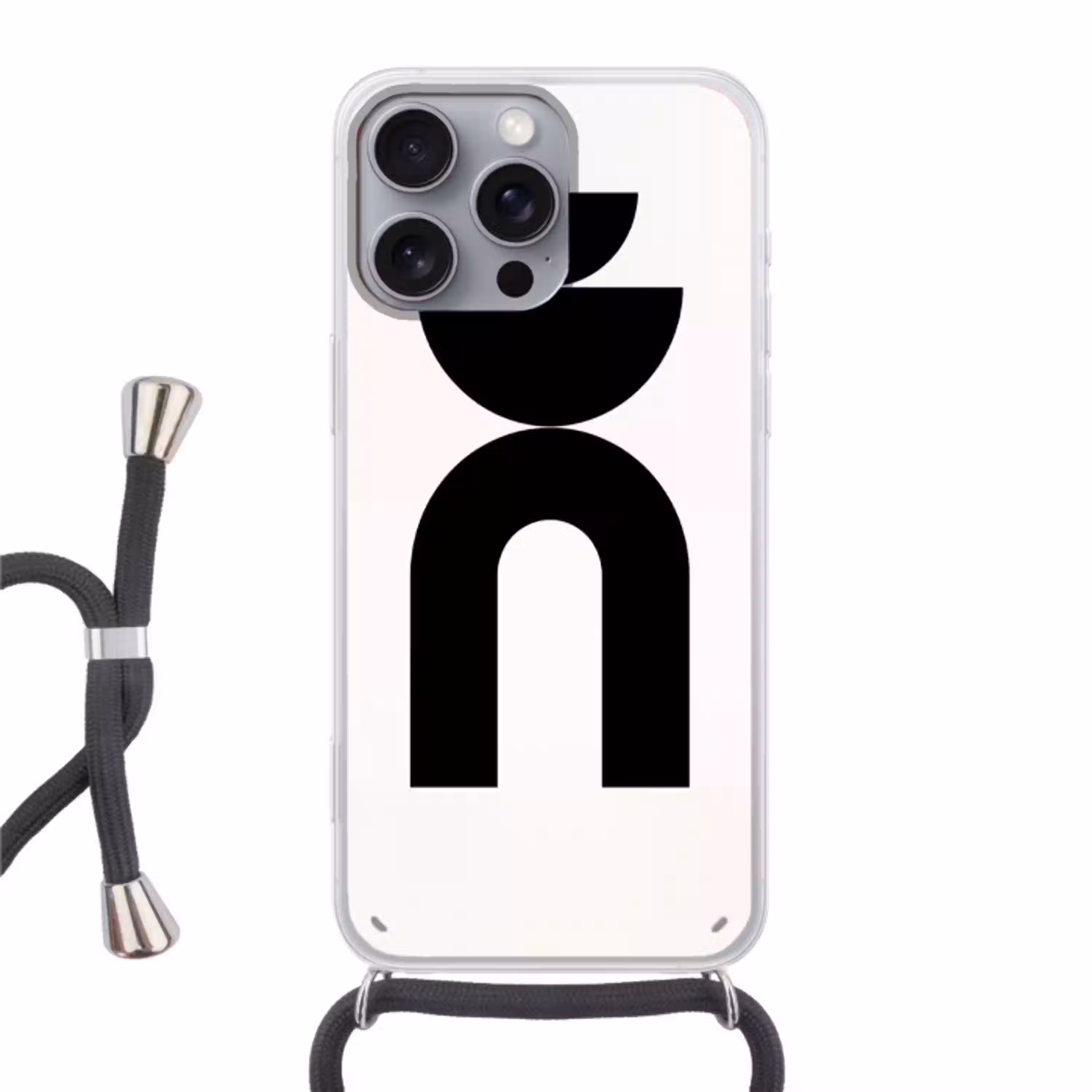 Minimalistisch - Kunst - Wit Hoesje iPhone 16 Pro Max met koord klein -3d