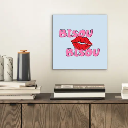 Bisou - Blauw - Roze - Lippen aluminium wit klein -sfeer1